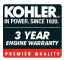 KOHLER 3 Year Engine Warranty